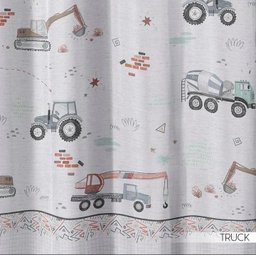 Cortina Quarto Infantil Caminhão Truck 2,60X1,70M 100% Black - 3