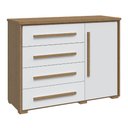 Ver imagem 1 de Cômoda Grande com Sapateira e 4 Gavetas Angra Rimo - Carvalho/branco