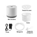 Ver imagem 7 de Mini Maquina de Lavar Roupa Inteligente 4 Litros Bate Centrifuga Lenço Meia Roupa Intima Roupa de Be
