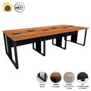 Ver imagem 3 de Plataforma de Trabalho 6 Pessoas 360cm X 120cm Pé Metal F5 Cor:nogal com Preto