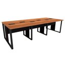 Ver imagem 4 de Plataforma de Trabalho 6 Pessoas 360cm X 120cm Pé Metal F5 Cor:nogal com Preto