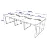 Plataforma de Trabalho 6 Pessoas 360cm X 120cm Pé Metal F5 Cor:nogal com Preto - 2