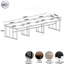 Ver imagem 3 de Plataforma de Trabalho 6 Pessoas 360cm x 120cm Pé Metal F5 Cor:Nogal com Preto