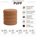 Ver imagem 3 de Puff Decorativo Redondo Mid Bouclé Terracota - Nexta Casa