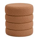 Ver imagem 2 de Puff Decorativo Redondo Mid Bouclé Terracota - Nexta Casa