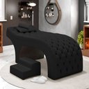 Ver imagem 2 de Maca Salão de Beleza para Esteticista Charme e Puff Escada Estofada 190x80cm Suede - Desk Design Pre
