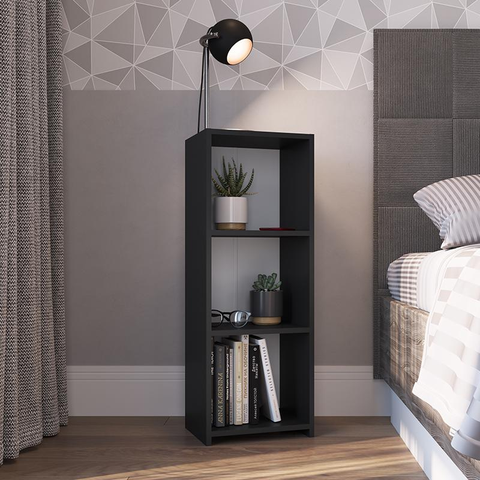 Estante para Livros Multiuso Organizadora Baixa 33cm Funcionale MO030 Art In Móveis - Preto