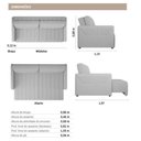 Ver mais imagens de Sofá Retrátil Cama Alice 2,20m - 3 Lug. Encosto Deslizante Larbelle Móveis - Veludo