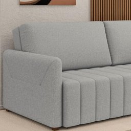 Sofá Retrátil Cama Alice 2,20m - 3 Lug. Encosto Deslizante Larbelle Móveis - Veludo - 3
