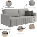 Ver imagem 2 de Sofá Retrátil Cama Alice 2,20m - 3 Lug. Encosto Deslizante Larbelle Móveis - Veludo