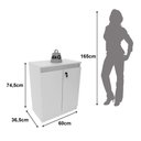 Ver imagem 3 de Kit 2 Peças Armário Escritório com 2 Portas com Chave Balcão Escritório com Chave 2 Portas
