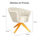 Ver imagem 5 de Poltrona Decorativa Pétala Pés Madeira Giratório Veludo Bege - Ds Estofados