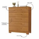Ver imagem 4 de Cômoda para Quarto 5 Gavetas 82cm Cristina Marrom/Cinamomo