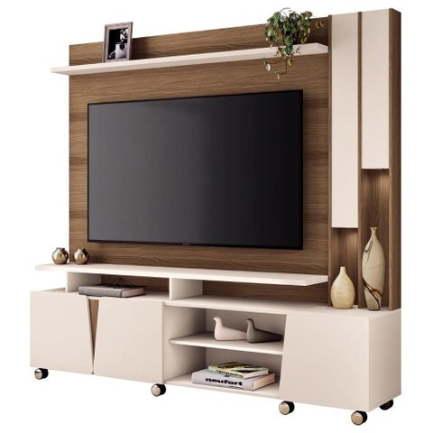Estante Painel Tv 70 Pol 200cm com Led Derek Castanho/off H01 - Mpozenato