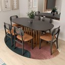 Ver imagem 1 de Conjunto de Mesa e Cadeiras Armonia + Organik 6 Lugares Tampo MDF Corano Marrom Mescla 180cm