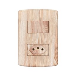 Interruptor 1 Tecla + Tomada 2p+t 20a 250v 4x2 Matiz Pluzie: Angelim - 1