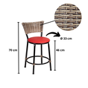 Ver imagem 5 de Kit 2 Banquinhos Baixo Cozinha Americana de Fibra Sintetica:capuccino/vermelho