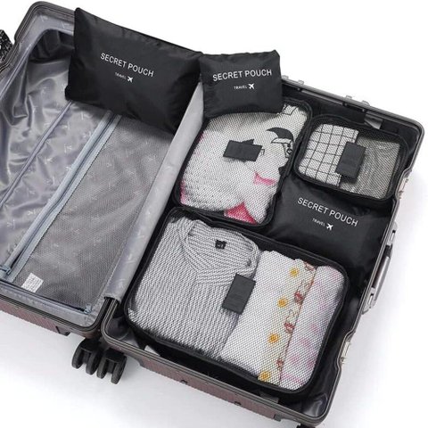 Organizador de Mala Bolsa Kit 6 Peças para Viagens e Bagagem