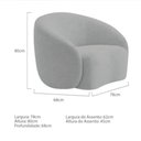 Ver imagem 7 de Sofá Amore 3 Lugares Fixo 180cm Cinza Bouclé com 2 Poltronas Mabe Magazine