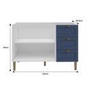 Ver imagem 3 de Balcão Cozinha Aurora 120cm 2 Portas e 3 Gavetas S/ Tampo Cor:branco com Azul