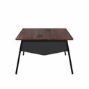Ver imagem 4 de Plataforma de Trabalho para 2 Pessoas com Caixa de Tomadas 120cm Industrial Executive Louro Preto Marrom