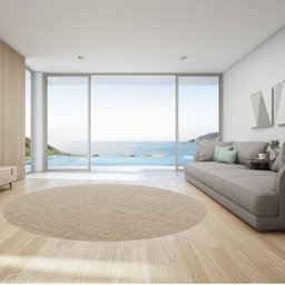 Tapete Sisal Redondo Liso 200cm Apaeb - 1