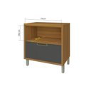 Ver imagem 4 de Balcão de Cozinha Imperatriz 1 Porta e 1 Gaveta C/ Tampo 80cm Freijo/off White - Nesher