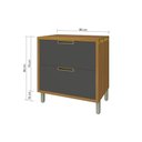 Ver imagem 3 de Balcão de Cozinha Imperatriz 1 Porta e 1 Gaveta C/ Tampo 80cm Freijo/off White - Nesher