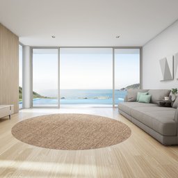 Tapete Sisal Ck Redondo Liso 150cm Apaeb - 1