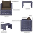 Ver imagem 2 de Mesa Centro e 3 Poltronas Madri Corda Náutica Estofado 9 Trama Original