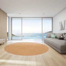 Tapete Sisal Cb Redondo Liso 150cm Apaeb - 1