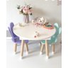 Conjunto de Mesa Redonda Baú com  2 Cadeiras Infantil Borboleta- MDf - 2