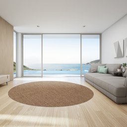 Tapete Sisal Cd Redondo Liso 150cm Apaeb - 1