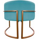 Ver imagem 3 de Poltrona Decorativa Recepção Luna Suede Cores Base de Ferro Bronze - Azul-turquesa, Suede