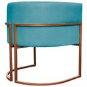 Ver imagem 4 de Poltrona Decorativa Recepção Luna Suede Cores Base de Ferro Bronze - Azul-turquesa, Suede