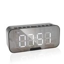 Ver imagem 4 de Relogio Despertador Digital Caixa de Som Bluetooth Radio Espelhado Usb Led G10 Preto