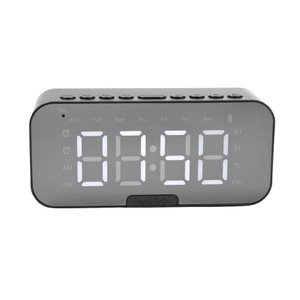 Relogio Despertador Digital Caixa de Som Bluetooth Radio Espelhado Usb Led G10 Preto