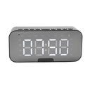 Ver imagem 1 de Relogio Despertador Digital Caixa de Som Bluetooth Radio Espelhado Usb Led G10 Preto