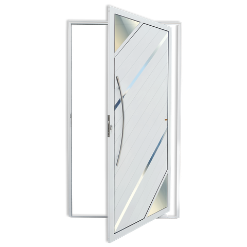 Porta Pivotante Alumínio Lambril Oasis c/Puxador e.Branco 120 Brimak