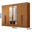 Ver imagem 2 de Guarda Roupa Casal Bristol 6 Portas 6 Gavetas com Espelho Cinamomo - Novo Horizonte