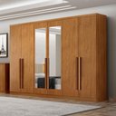Ver imagem 4 de Guarda Roupa Casal Bristol 6 Portas 6 Gavetas com Espelho Cinamomo - Novo Horizonte