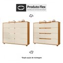 Ver imagem 3 de Cômoda Doble 8 Gavetas Off White/Carvalho Grife - PR Móveis