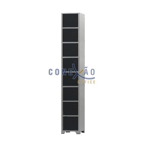 Armário Roupeiro De Aço 8 Portas Para Vestiário Academia Locker Preto