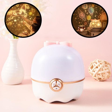 Luminária De Mesa Projetor Abajur Infantil Luzes Desenhos