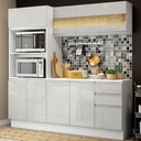 Ver imagem 2 de Armário de Cozinha Compacta 100% MDF 190 cm Frentes Branco Brilho Smart Madesa 01