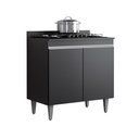 Ver imagem 4 de Balcão Cooktop Ellen 80cm 2 Portas Preto Maderatto Móveis