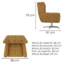 Ver imagem 3 de Poltrona Decorativa Malta Base Giratoria Linho Color Trend Tca 219 Moll