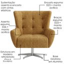 Ver imagem 5 de Poltrona Decorativa Malta Base Giratoria Linho Color Trend Tca 219 Moll