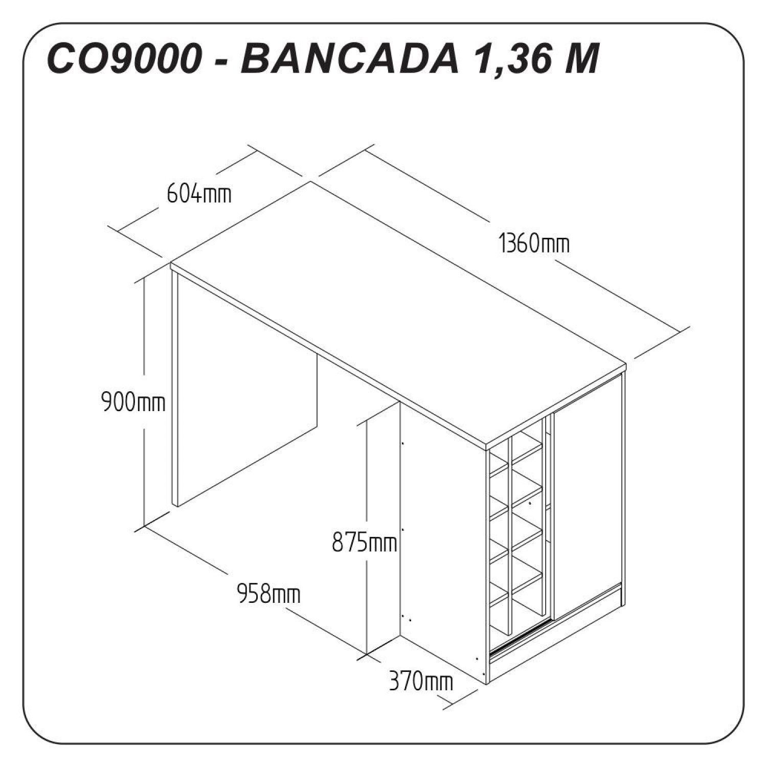 Bancada de Cozinha com Adega Hera  Móveis - 4