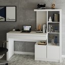 Ver imagem 3 de Mesa Escrivaninha 2 Portas 1 Gaveta para Computador Homework Branco - Panorama Móveis